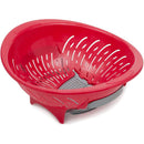 Home Basics Colander Bowl With Slide Open Bottom, Red