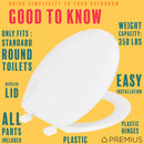 PREMIUS Beveled Plastic Toilet Seat, Standard Round, 17 Inches