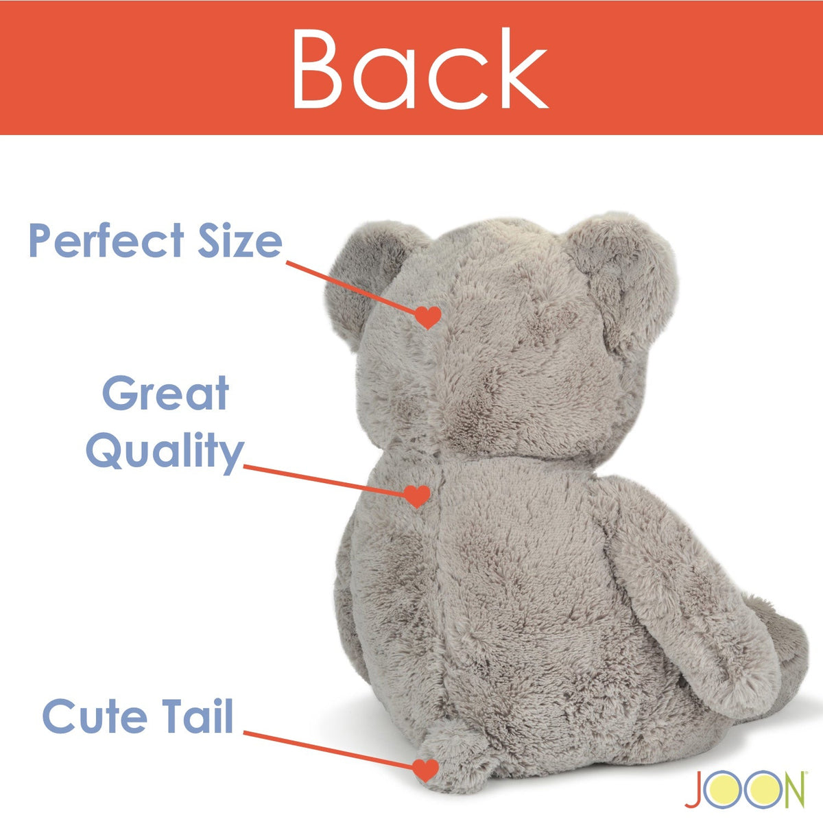 JOON Huge Teddy Bear With Ribbon, Light Gray, photo 3 of 8
