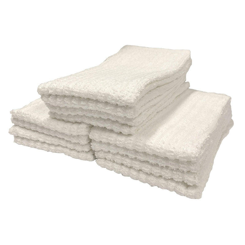 Premius 12-Pack Bar Mop Kitchen Towel, 100% Cotton, White, 16x19 Inches (Pack of 3)