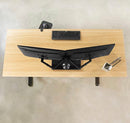 Freestanding Dual Monitor Stand with Sleek Glass Base and Adjustable ArmsHeave Duty , Mounts 2 Screens
