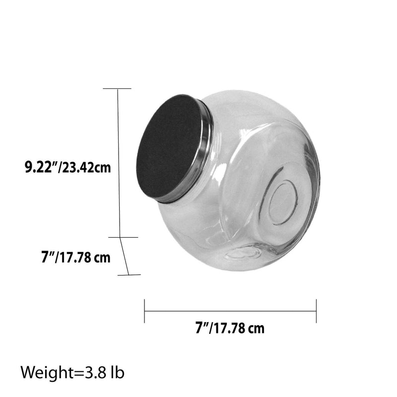 Home Basics Large Round Glass Candy Storage Jar with Stainless Steel Top, Clear, 1 Gallon