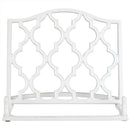 Home Basics Cast Iron Moroccan Lattice Cookbook Stand, White, 10.5x5.5x9 Inches