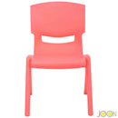 JOON Stackable Plastic Kids Learning Chairs, Coral, 20.5x12.75X11 Inches, 2-Pack (Pack of 2)