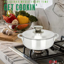 Chef Pro Commercial Grade Aluminum Caldero Stock Pot, Silver, 1.9 Quarts