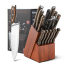 15 Pieces Stainless Steel Knife Block Set with Ergonomic Handle by LJGDeals