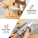 15 Pieces Stainless Steel Knife Block Set with Ergonomic Handle by LJGDeals