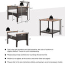 5 Pieces Patio Rattan Furniture Set with Acacia Wood Table by LJGDeals