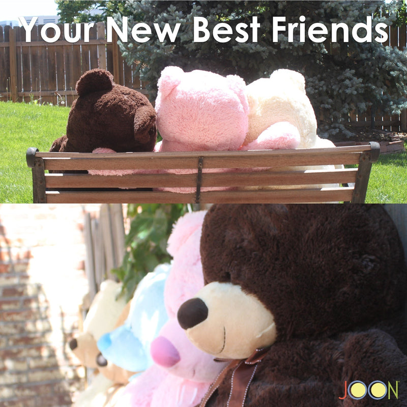 JOON Huge Teddy Bear With Ribbon, Dark Brown, photo 7 of 8