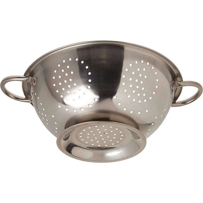 Home Basics Stainless Steel Colander and Strainer, Silver, 5-Quart