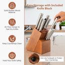 16-Piece Stainless Steel Kitchen Knife Set with Sharpener by LJGDeals