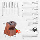 14-Piece Kitchen Knife Set Stainless Steel Knife Block Set with Sharpener by LJGDeals