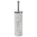 Home Basics Stainless Steel Toilet Brush Holder, White-Marble