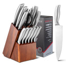 14-Piece Kitchen Knife Set Stainless Steel Knife Block Set with Sharpener by LJGDeals