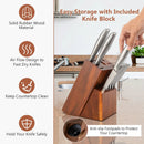 14-Piece Kitchen Knife Set Stainless Steel Knife Block Set with Sharpener by LJGDeals