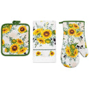 PREMIUS 3 Piece Printed Kitchen Linen Set, 1 Cotton Towel, 1 Pot Holder, 1 Oven Mitt by ShopBobbys