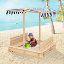 Kids Wooden Sandbox with Canopy and Bench Seats by LJGDeals
