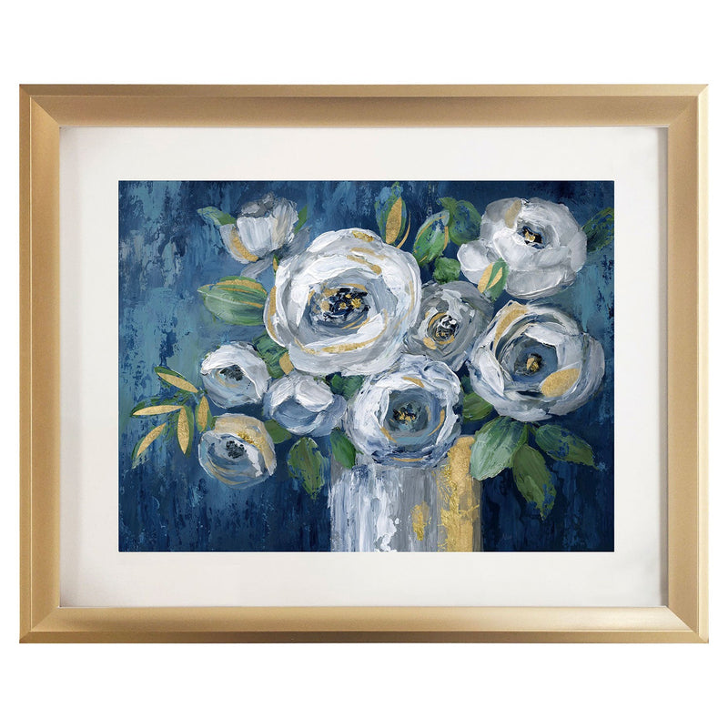 PREMIUS Conference Framed Vase With Flower Wall Art, Blue, 17x21 Inches