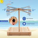 Kids Wooden Sandbox with Canopy and Bench Seats by LJGDeals