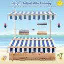 Kids Wooden Sandbox with Canopy and Bench Seats by LJGDeals