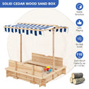 Kids Wooden Sandbox with Canopy and Bench Seats by LJGDeals