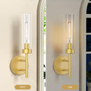 Gold Hardwired Wall Sconces Set of 2, Modern Bathroom Vanity Sconces Wall Lighting