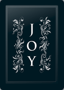 Joy Floral Vertical Silver Logo Panel