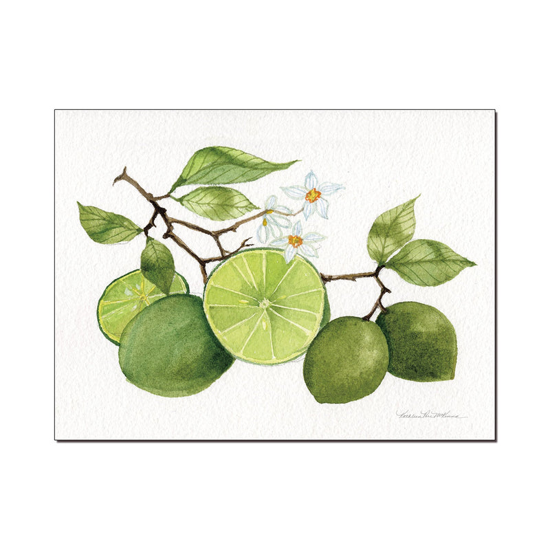 PREMIUS Lime Citrus Garden on Wood Plaque, 12x16 Inches