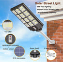7200W Commercial Solar Street Light , 100000LM Parking Lot Light Dusk to Dawn With Remote
