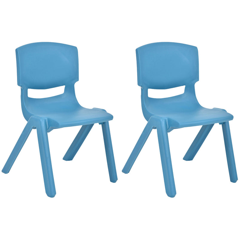 JOON Stackable Plastic Kids Learning Chairs, Sky Blue, 20.5x12.75X11 Inches, 2-Pack (Pack of 2)