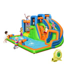 7-in-1 Inflatable Giant Water Park Bouncer with Dual Climbing Walls and 735W Blower by LJGDeals