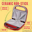 PREMIUS Ceramic Non-Stick Double Slice Sandwich Maker, 8.25x4.75 Inch Mold