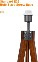 Modern Tripod LED Floor Lamp – Mid Century Dimmable Modern Light for Contemporary Living Rooms - Tall Free Standing Lamp with Solid Wood Legs by Outdoor Solar Outlet