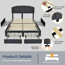 Platform Bed Frame with 4 Storage Drawers and Adjustable Headboard by DirectDeals