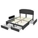 Platform Bed Frame with 4 Storage Drawers and Adjustable Headboard by LJGDeals