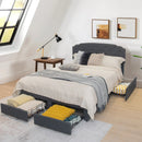 Platform Bed Frame with 4 Storage Drawers and Adjustable Headboard by LJGDeals