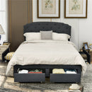 Platform Bed Frame with 4 Storage Drawers and Adjustable Headboard by LJGDeals