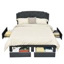 Platform Bed Frame with 4 Storage Drawers and Adjustable Headboard by LJGDeals