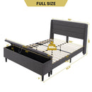 Full/Queen Size Upholstered Platform Bed Frame with Storage Ottoman by LJGDeals