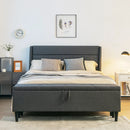 Full/Queen Size Upholstered Platform Bed Frame with Storage Ottoman by LJGDeals