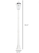 SmartYard 77" Solar Lamp Post Light, Waterproof Aluminum And Glass Outdoor Vintage Post Lamp by Outdoor Solar Outlet