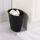 Sterilite 1.5 Gallon Oval Vanity Wastebasket, Black, 10x10x5 Inches