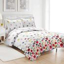 PREMIUS Butterfly 3 Piece Microfiber Wrinkle-Free Quilt Set, White-Multi