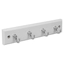 Home Basics 4 Hook Wall Mounted Key Holder Rack, White