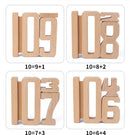 32 Pcs Wooden Math Number Building Blocks Set with Tray