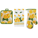 PREMIUS 3 Piece Printed Kitchen Linen Set, 1 Cotton Towel, 1 Pot Holder, 1 Oven Mitt by ShopBobbys