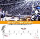 165Ft Solar String Lights White Wire Outdoor,500 LED Christmas Lights with 8 Modes and Timer, Remote Control by Outdoor Solar Outlet