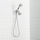Home Basics Deluxe 5 Function Twin Massager Shower Head, Silver