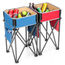 2 Pieces Folding Camping Tables with Large Capacity Storage Sink for Picnic by LJGDeals