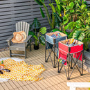 2 Pieces Folding Camping Tables with Large Capacity Storage Sink for Picnic by LJGDeals